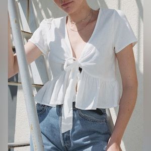 Brandy Melville white tie top